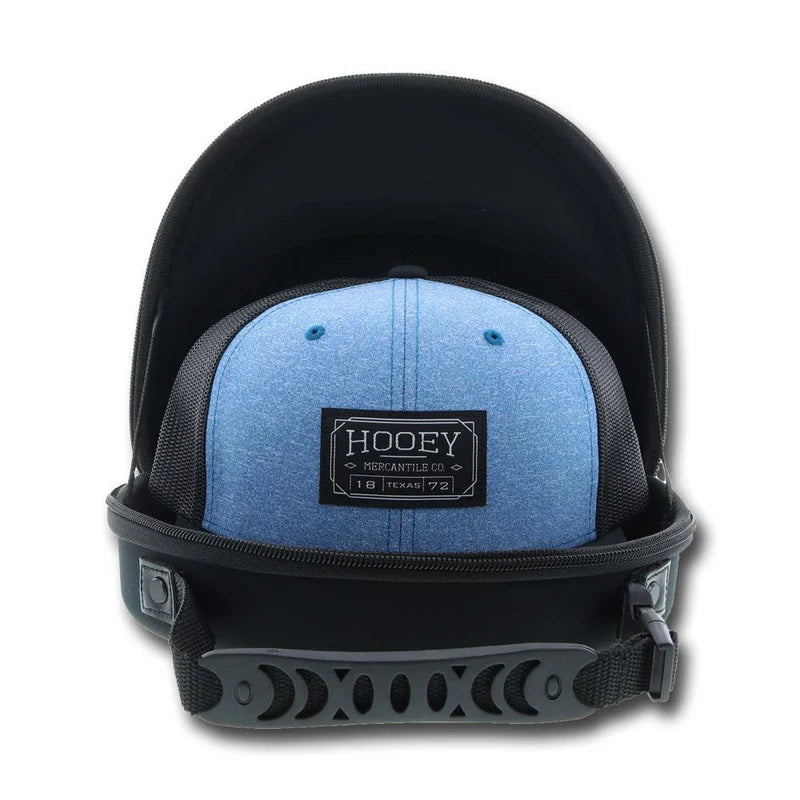 Cap Carrier Black with Greyscale Hooey Rodeo Pattern Inside with Hooey Logo and Handle to Carry