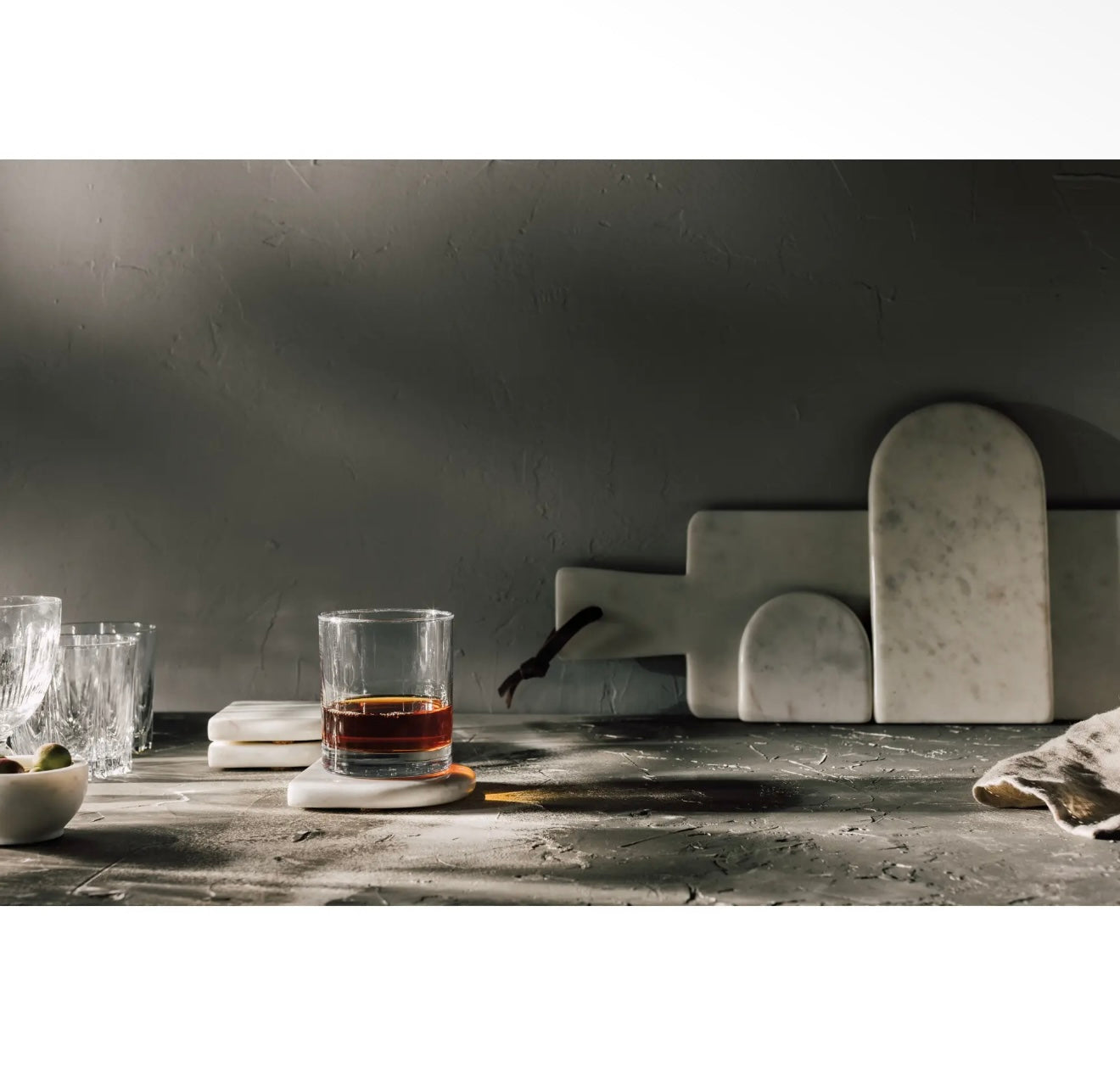 White Marble Arch Serving Board