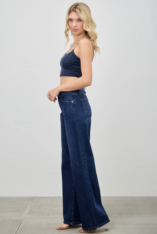 High Rise Wide Leg With Double Button