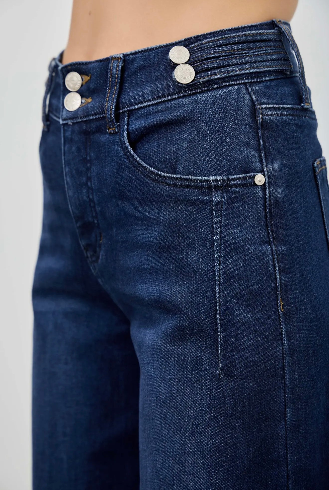 High Rise Wide Leg With Double Button