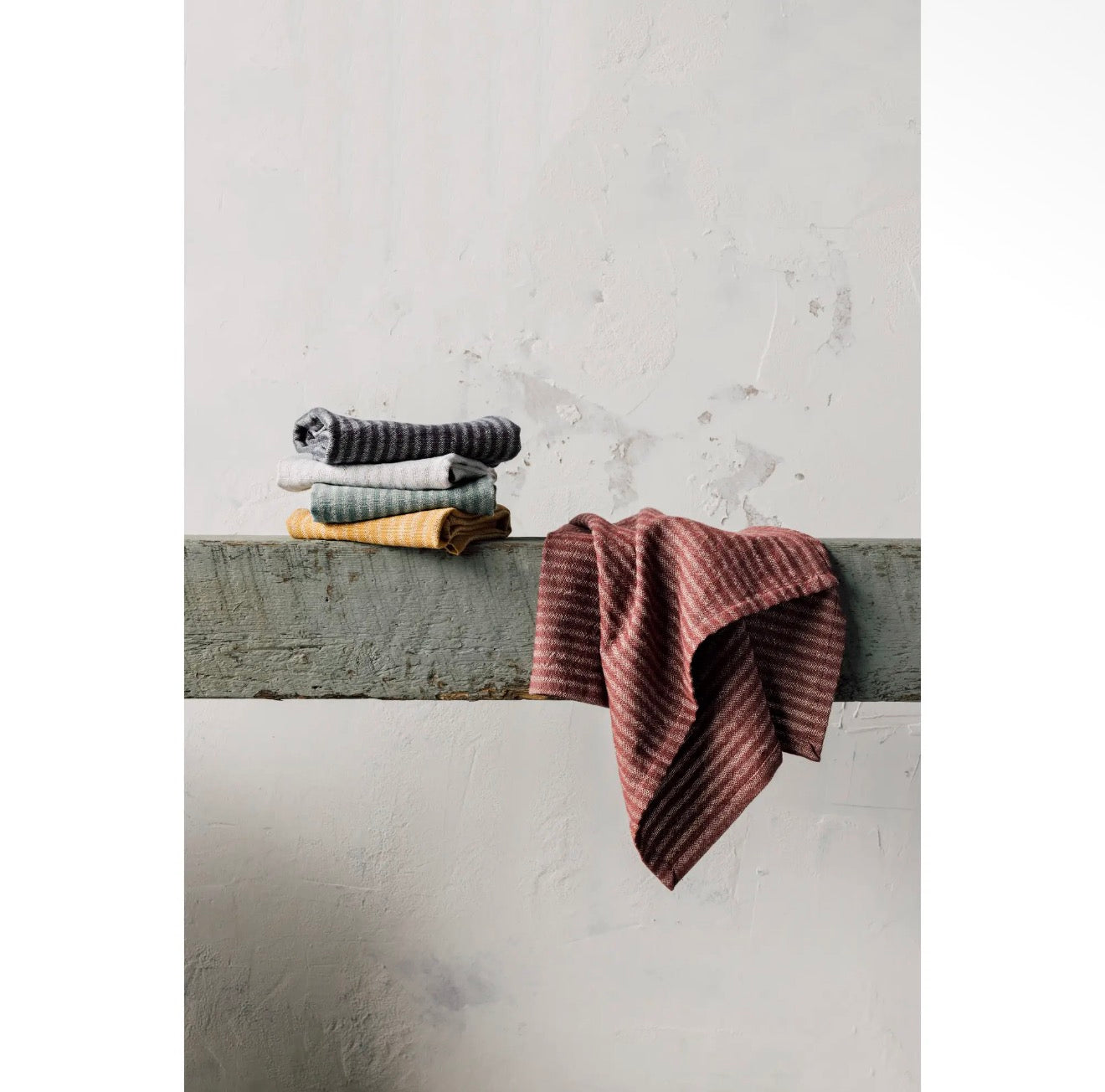 Jade Stripe Linen/Cotton Dishtowel