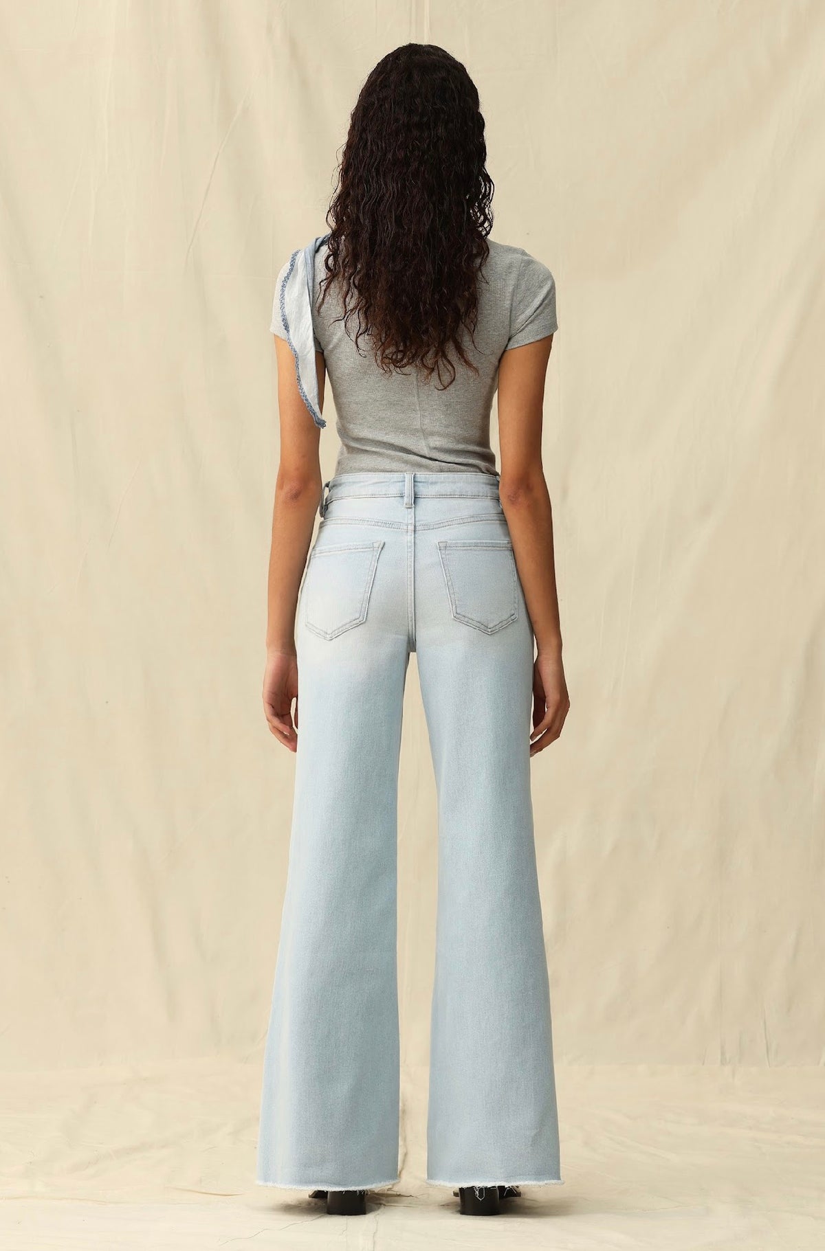 Mid Rise Wide Leg Jeans