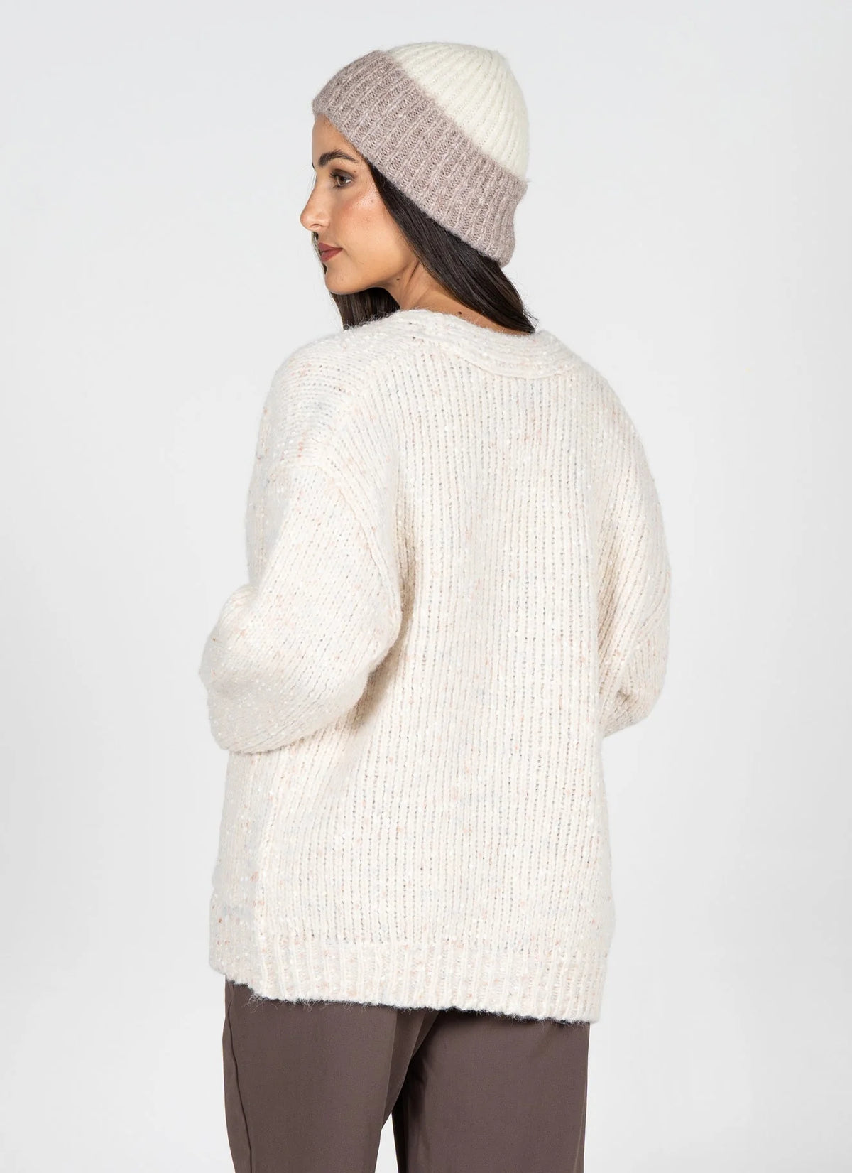 MIXED YARN RELAXED FIT CARDIGAN