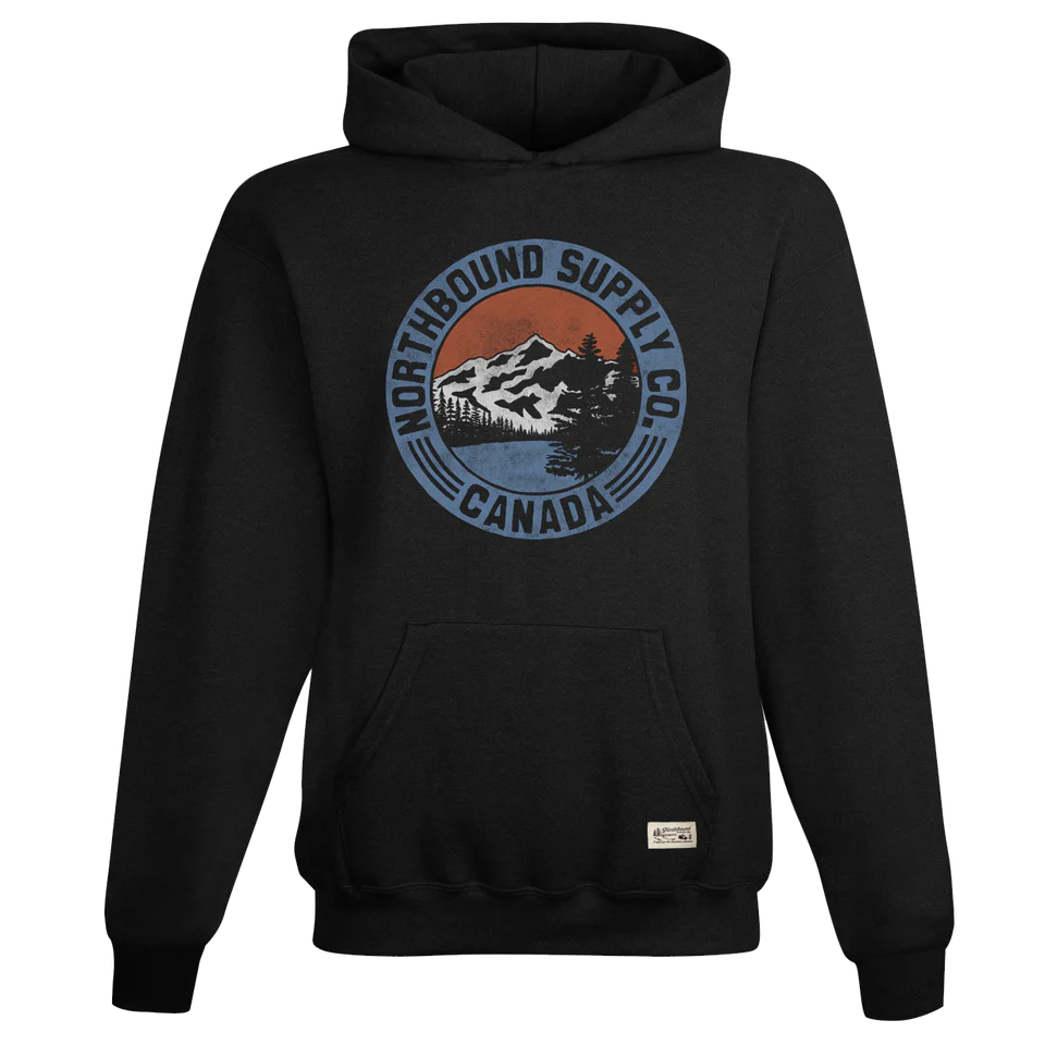 NORTHBOUND KIDS -CANADIAN WILDERNESS HOODIE IN BLACK