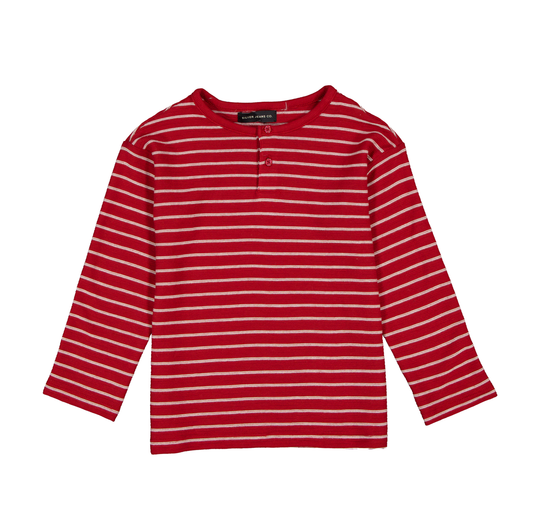 BOYS TEXTURED STRIPED L/S HENLEY