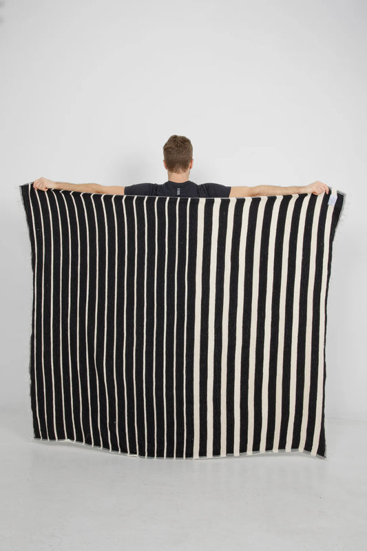 The Winslow Stripped Linen Fleece Blanket