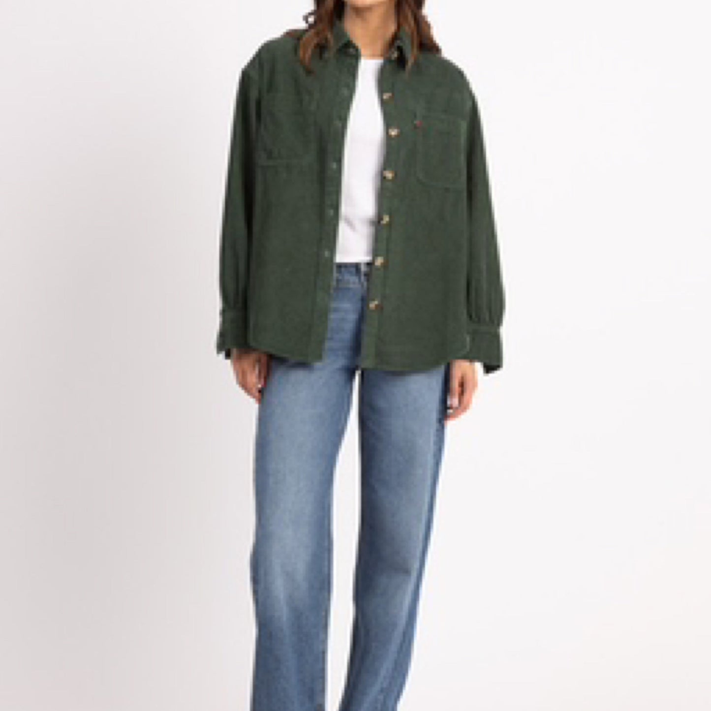 Orion Corduroy Overshirt Python Green