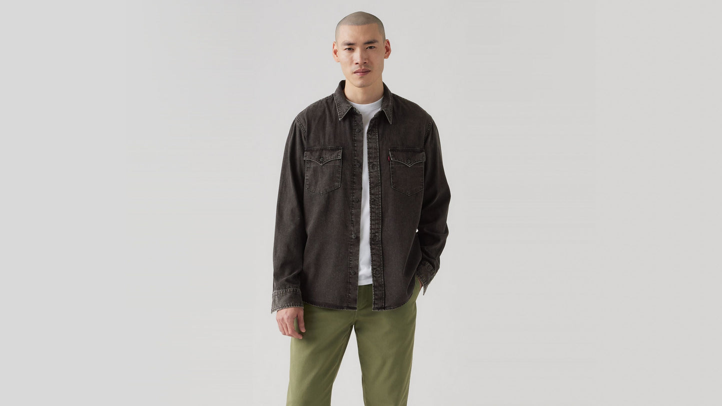 Relaxed fit western cava washed black