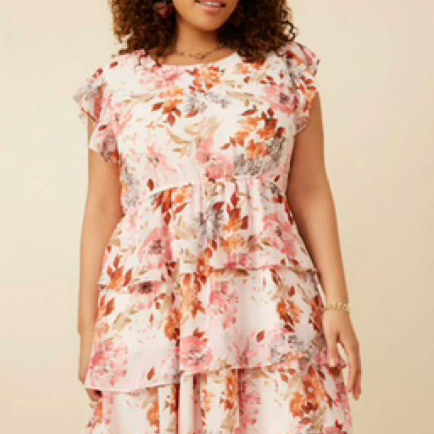 Flutter Sleeve Floral Dress