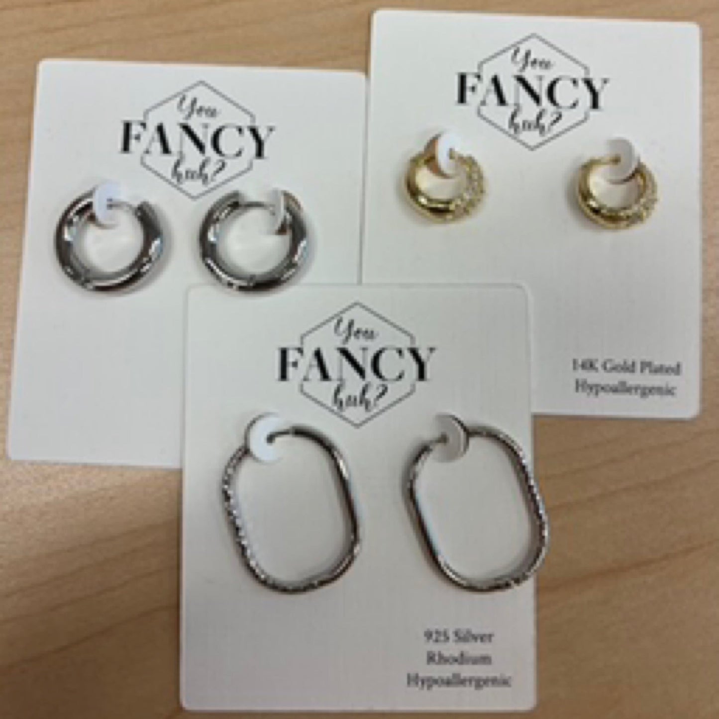 You fancy huh earrings (hoops)