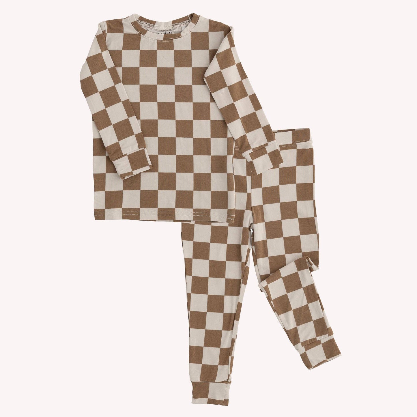 2 Piece Bamboo Sets | Prints: Brown Checks, 4T