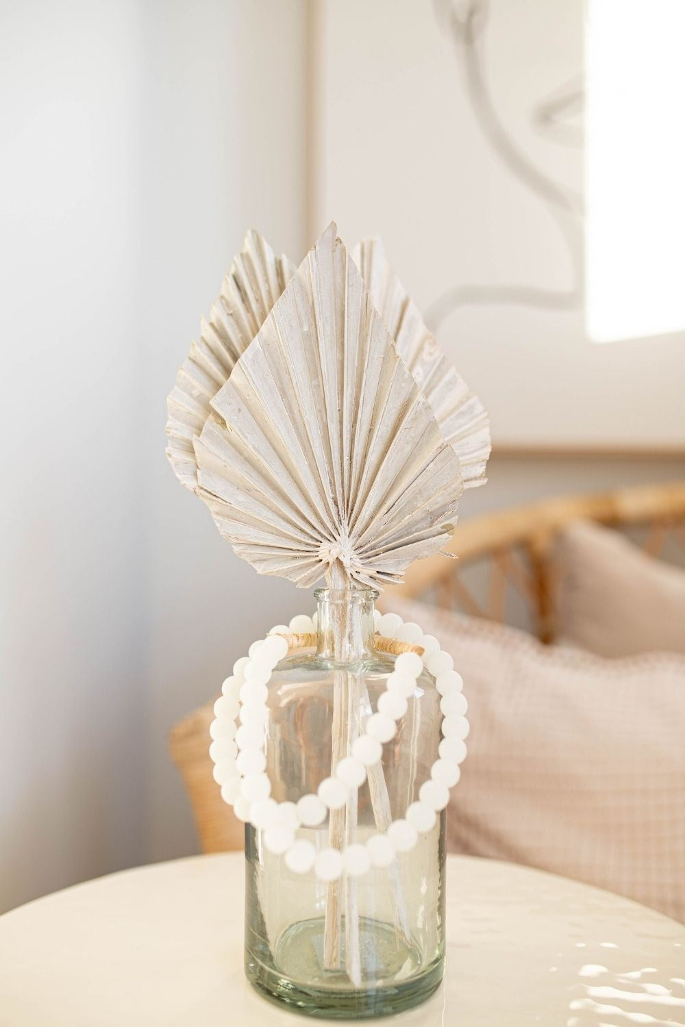 Lago Vase & White Wash With Beads