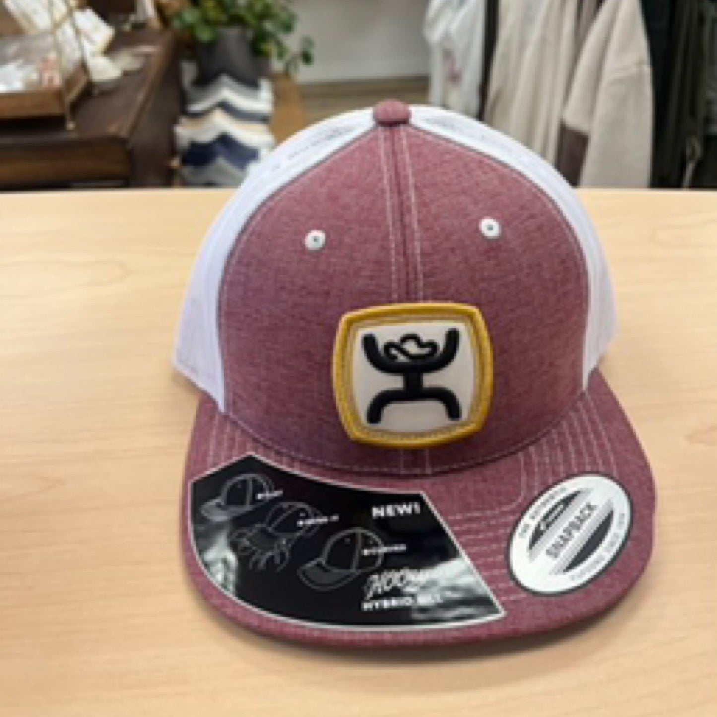Zenith Hooey, Burgundy / White 6-Panel Trucker with Gold / White / Black Patch - OSFA