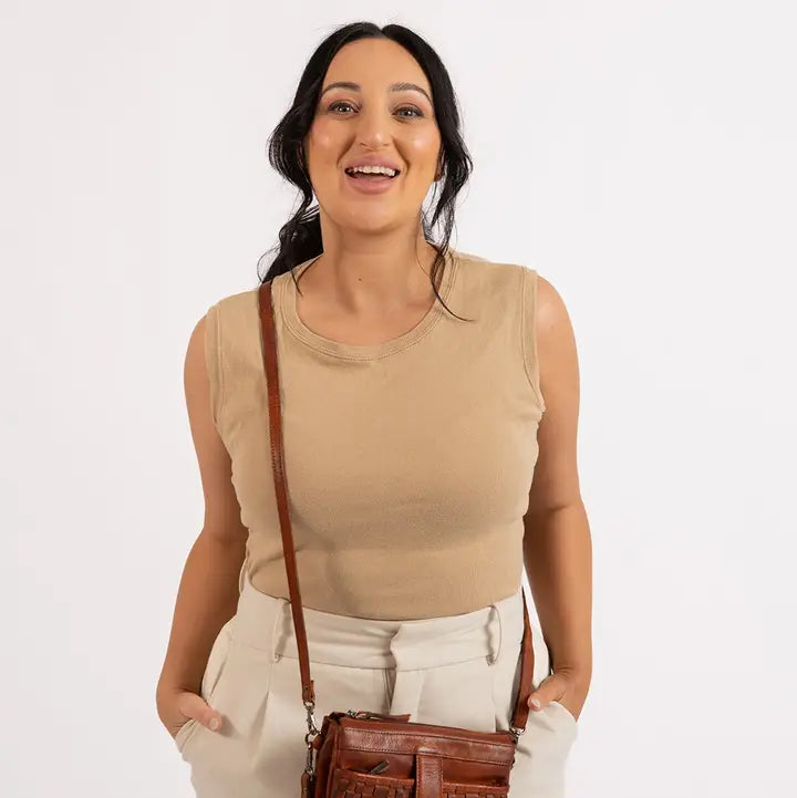 Leather Shoulder Bag Cherry