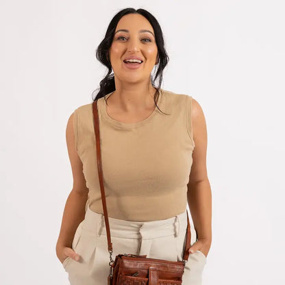 Leather Shoulder Bag Cherry
