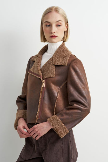 Sherpa Lined Moto Jacket