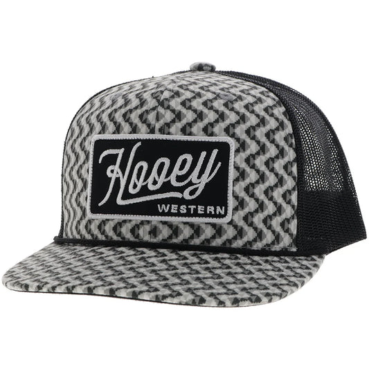 Lakota Grey / black 5-Panel Trucker with Grey / Black Rectangle Patch - OSFA