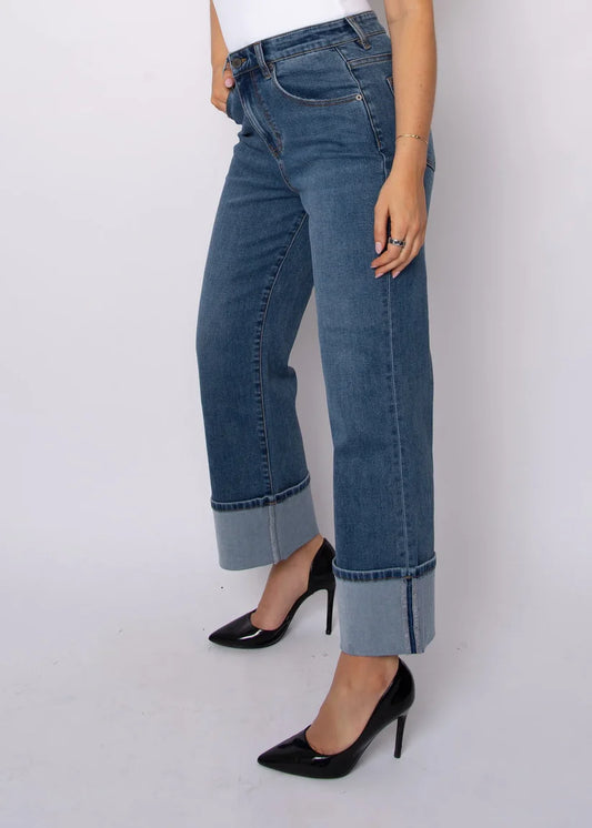CARLA - Stretch Denim Cuff Didi Dark Wash