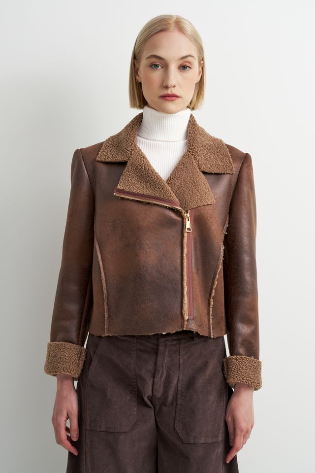 Sherpa Lined Moto Jacket