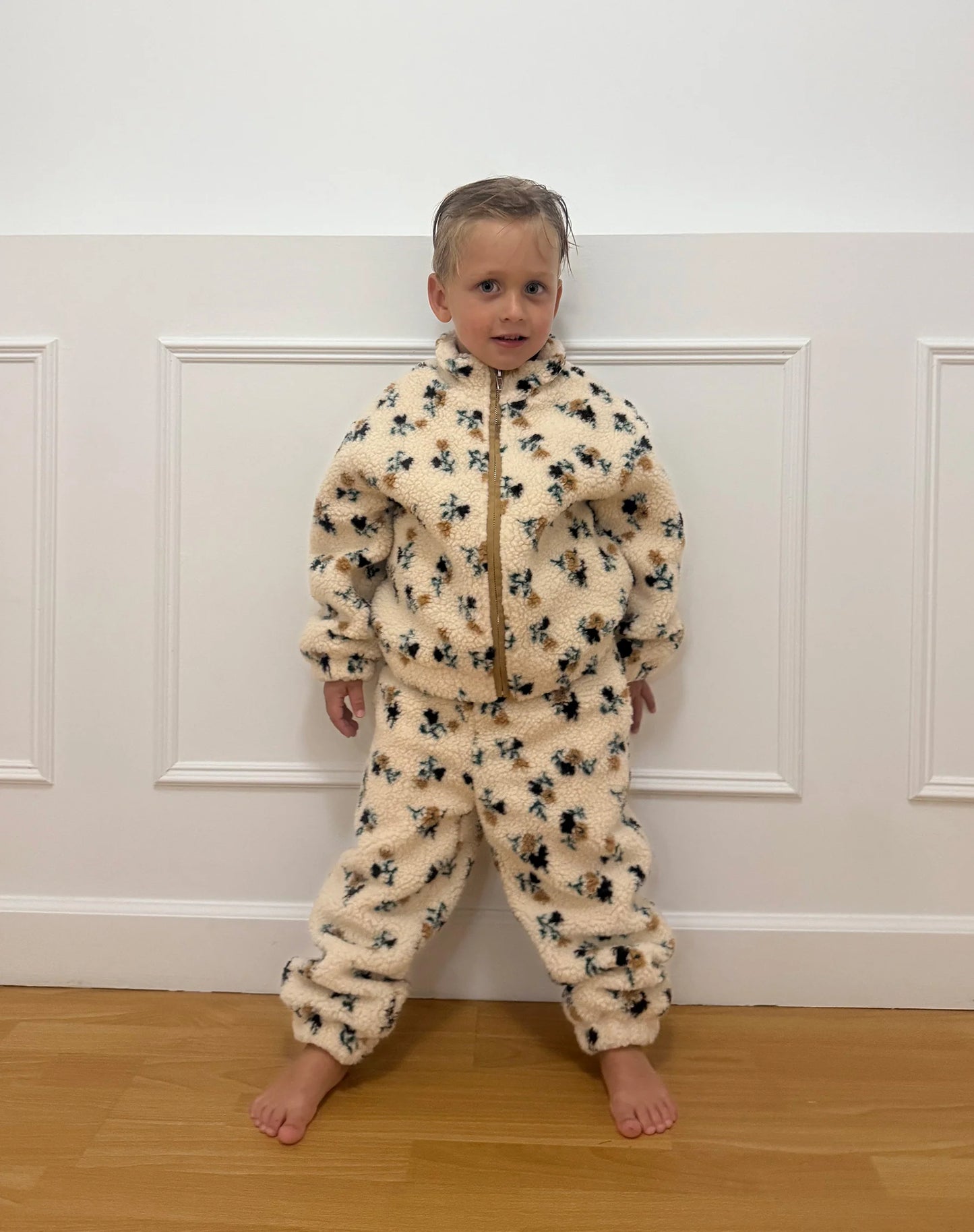 Kids Floral Sherpa Jacket