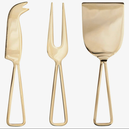 Gold Cheese Knives Set of 3
