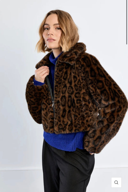 Imitation fur jacket, leopard