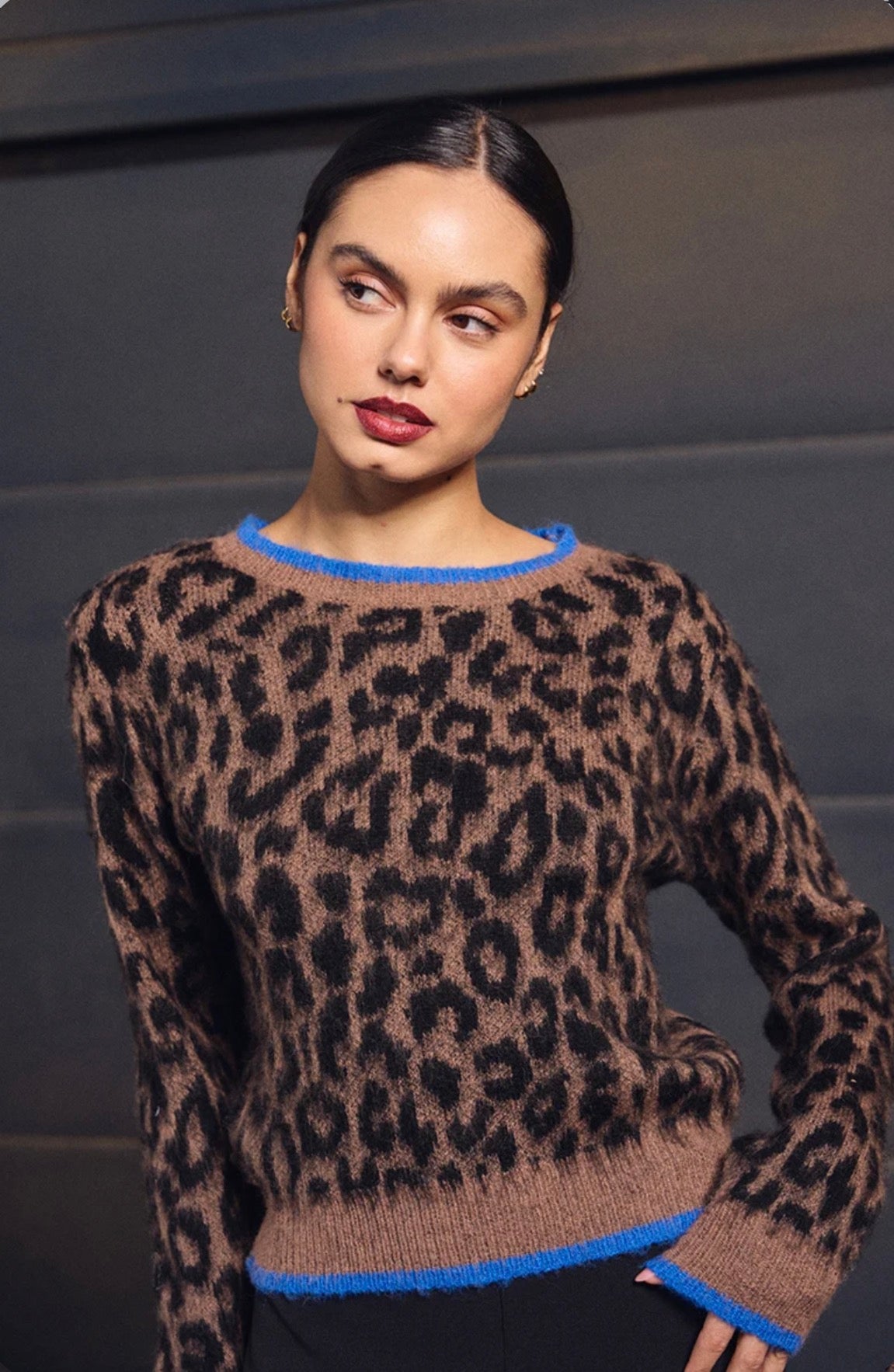 Leopard knit sweater