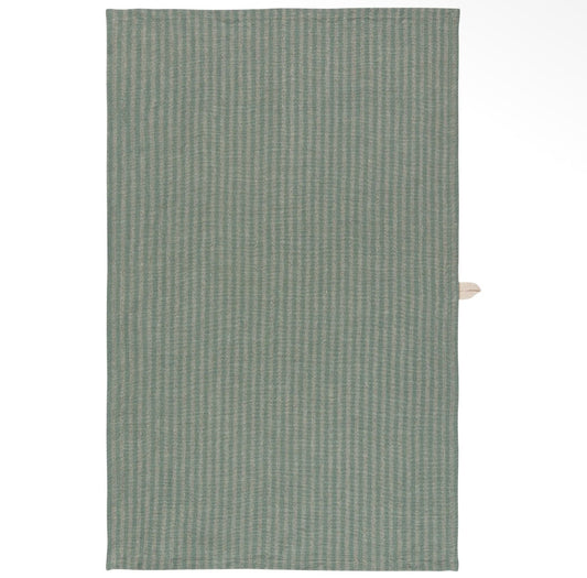Jade Stripe Linen/Cotton Dishtowel
