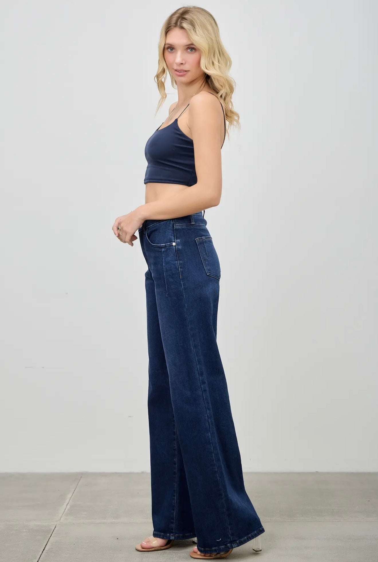 High Rise Wide Leg With Double Button
