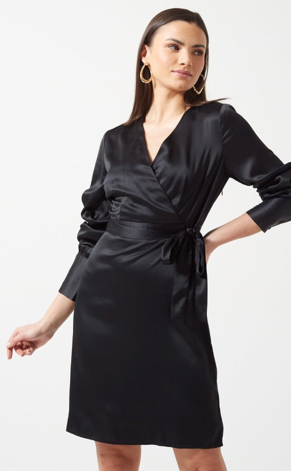 Silja Long Sleeve Satin Dress