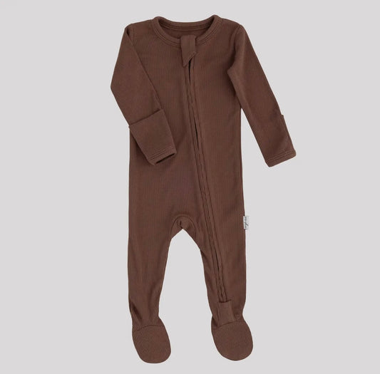 Bamboo Footed Sleepers Ribbed | Solids