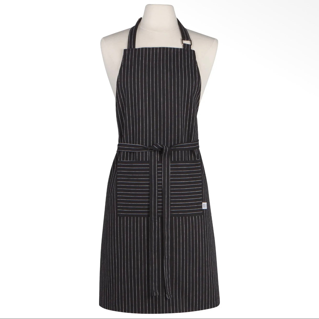 Black Pinstripe Chef Apron