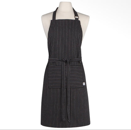 Black Pinstripe Chef Apron