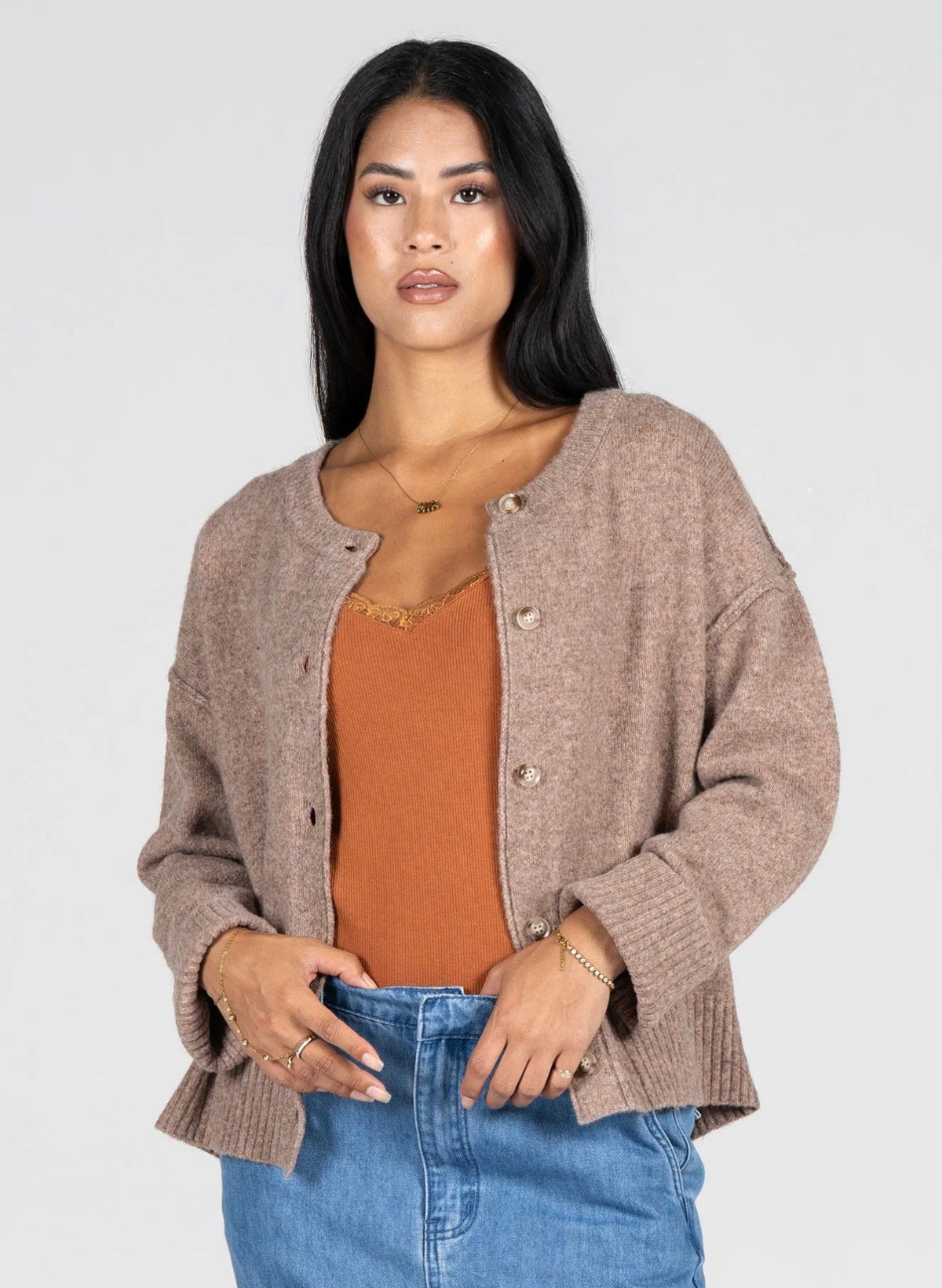 KNIT CROP CARDIGAN