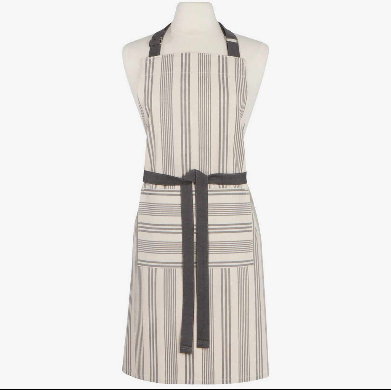Pencil Stripe Gray Chef Apron