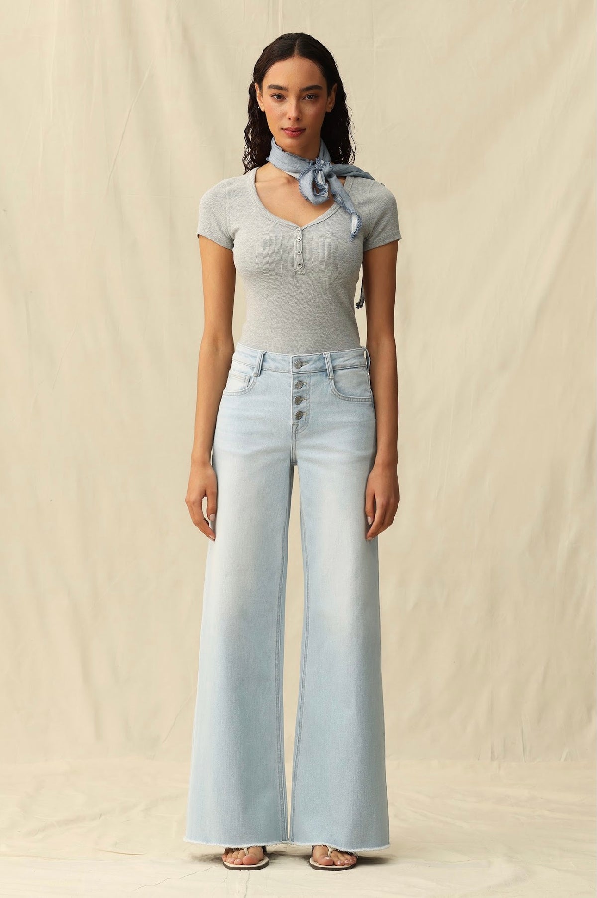 Mid Rise Wide Leg Jeans