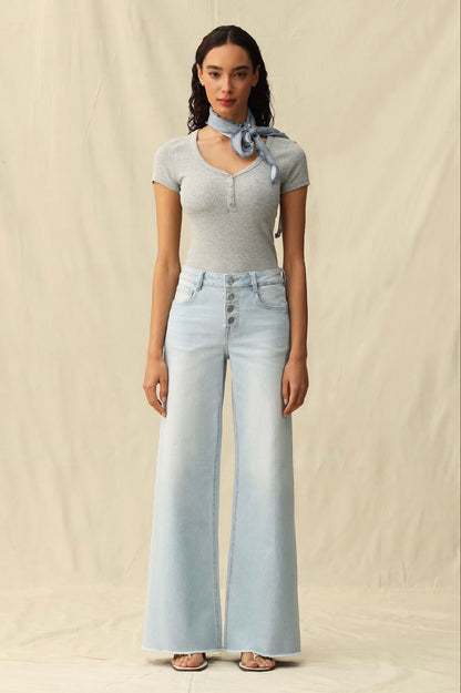 Mid Rise Wide Leg Jeans