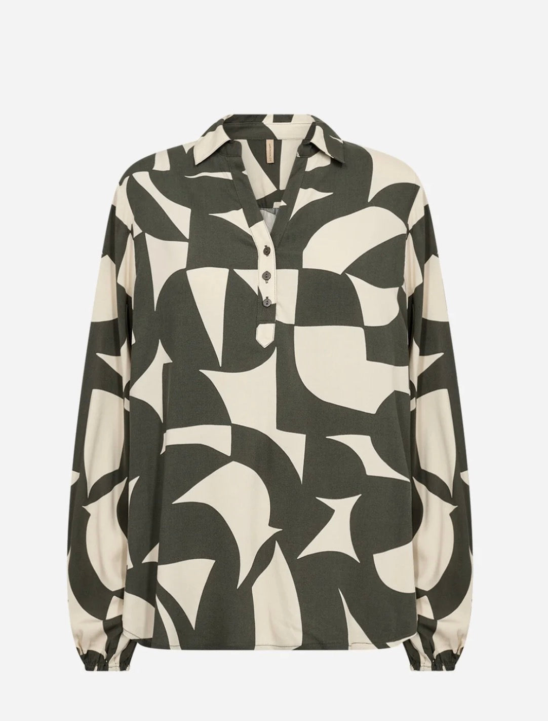 SC-HANNI AOP 2 BLOUSE DARK GREEN