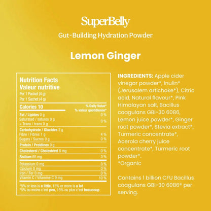 Super belly hydration and Gut Mix lemon ginger