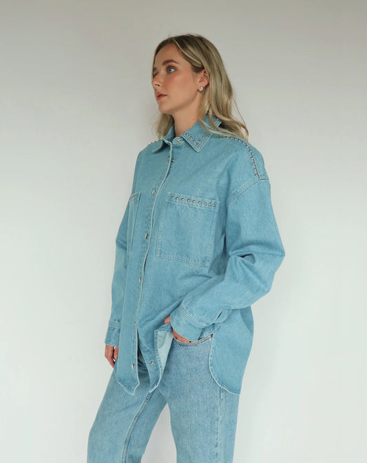 Brunette The Label Shania Denim Studded Jacket