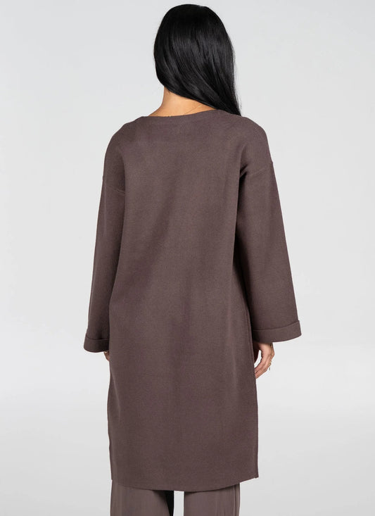 VISCOSE BLEND KNIT LONG CARDIGAN