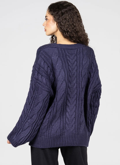 CHUNKY CABLE KNIT CARDIGAN