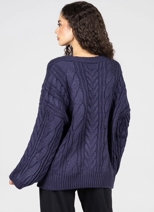 CHUNKY CABLE KNIT CARDIGAN