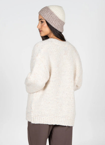 MIXED YARN RELAXED FIT CARDIGAN