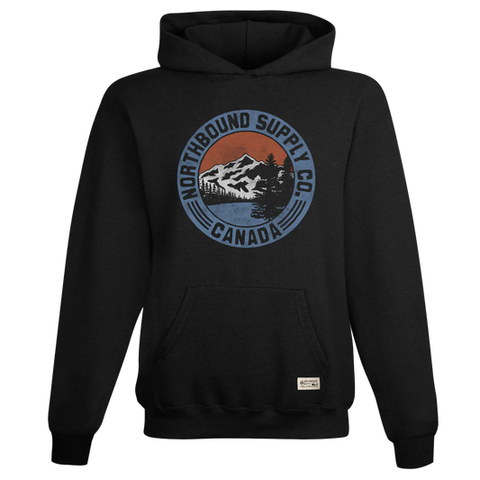 NORTHBOUND KIDS -CANADIAN WILDERNESS HOODIE IN BLACK