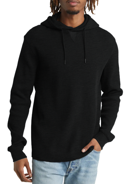 BOYS L/S POPOVER THERMAL KNIT HOODIE