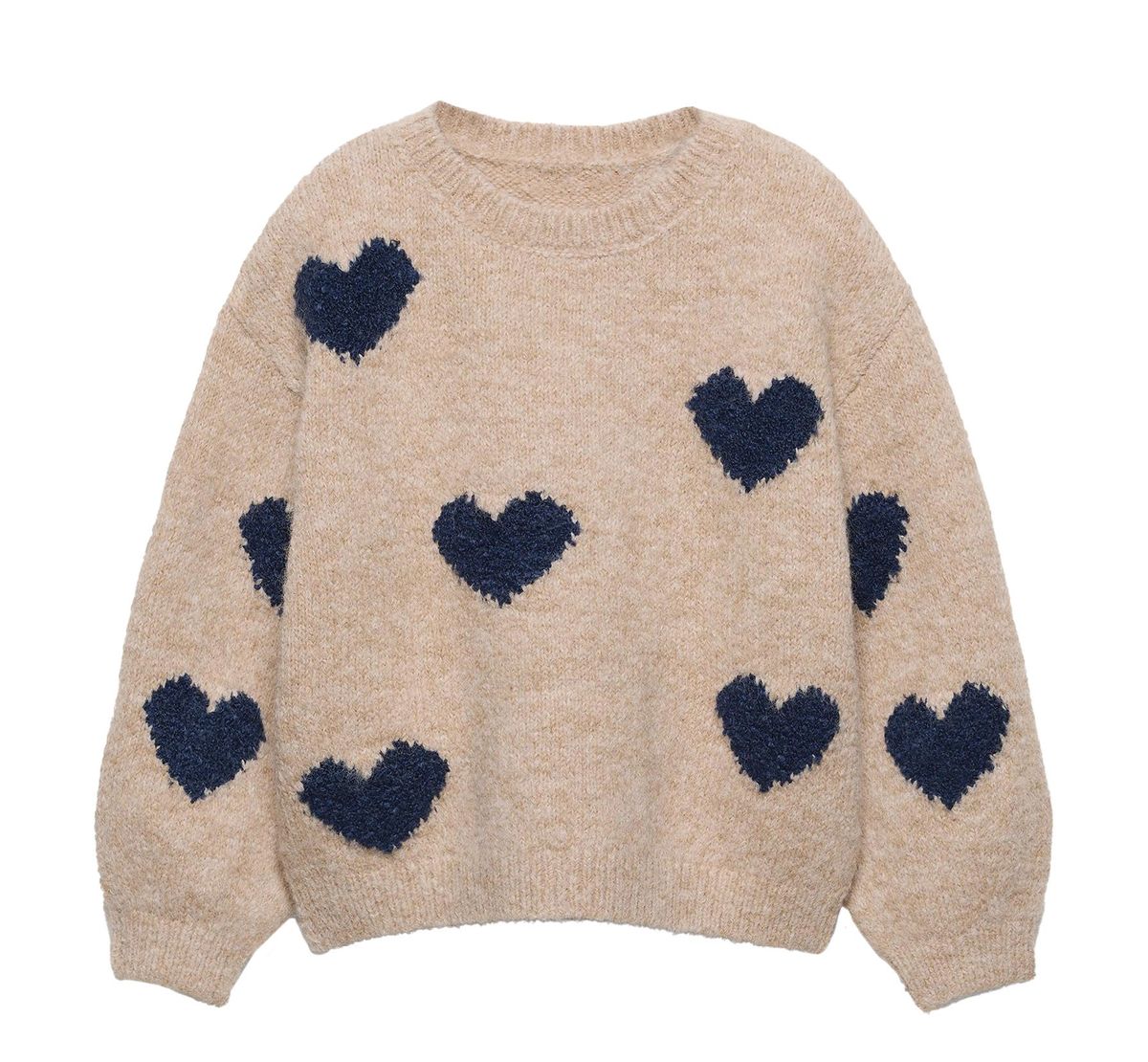 Girls L/S Crew Neck Sweater W Hearts
