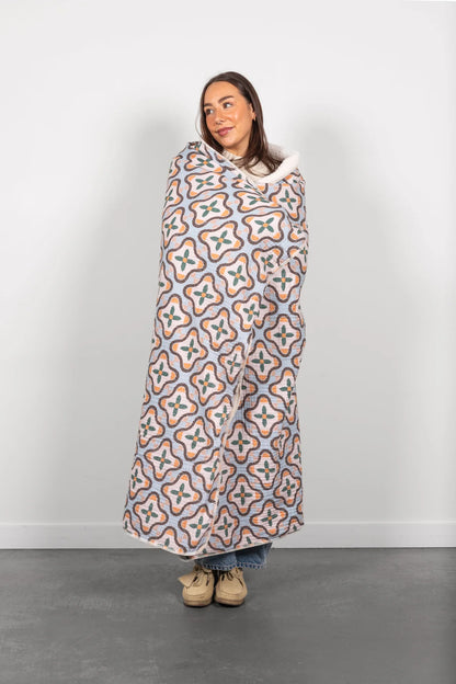 THE MOSAIC | Block Print Sherpa Lined Throw