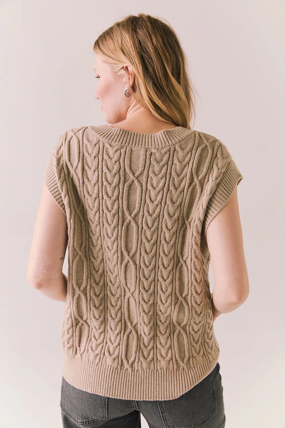 Gaya Heather Oatmeal Sweater Vest