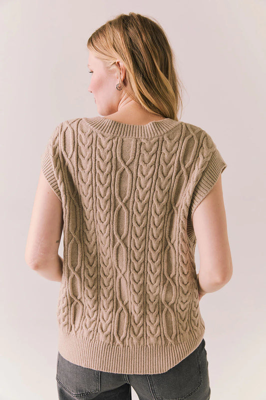 Gaya Heather Oatmeal Sweater Vest